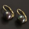 Zlaté náušnice černá kultivovaná perla č. 1
