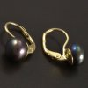 Zlaté náušnice černá kultivovaná perla č. 2