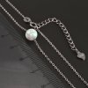 Stříbrný náhrdelník bílá opálová kulička č. 3