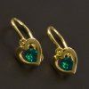 Dětské zlaté náušnice zelený zirkon č. 1
