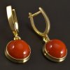 Zlaté náušnice s červeným korálem č. 2