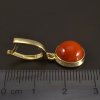Zlaté náušnice s červeným korálem č. 3