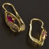 Zlaté náušnice rubín špicovál č. 2