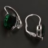 Stříbrné náušnice synt. smaragd č. 2