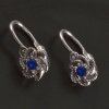 Stříbrné dětské náušnice tmavěmodré č. 1