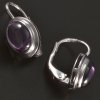 Oválné náušnice bílé zlato ametyst č. 2