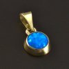 Zlatý jemný přívěsek modrý opál č. 1