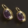 Zlaté náušnice ametyst mugle č. 1