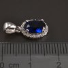 Stříbrný přívěs oválný safír a zirkony č. 2