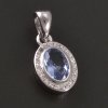 Oválný stříbrný přívěsek s akvamarínem