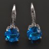 Stříbrné náušnice modré a bílé zirkony č. 1