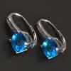 Stříbrné náušnice modré a bílé zirkony č. 2