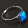 Stříbrný prsten čtvercový opál modrý č. 1