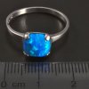 Stříbrný prsten čtvercový opál modrý č. 2