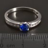 Stříbrný prsten synt. safír a zirkony č. 2