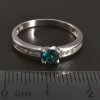 Stříbrný prsten synt. smaragd a zirkony č. 2
