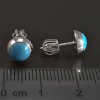 Náušnice pecky v bílém zlatě tyrkys č. 3