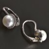Stříbrné perlové náušnice zirkony č. 2