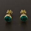 Náušnice pecky žluté zlato smaragd č. 1
