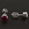 Náušnice pecky v bílé zlatě rubín č. 2