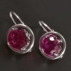 Rubínové stříbrné náušnice č. 1