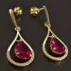 Zlaté visací náušnice s rubíny č. 2