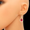 Zlaté visací náušnice s rubíny č. 4
