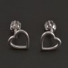 Srdce stříbrné náušnice na šroubek č. 1