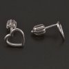 Srdce stříbrné náušnice na šroubek č. 2