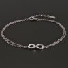 Stříbrný náramek dvojitý řetízek nekonečno č. 1