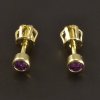 Zlaté náušnice pecky synt. ametyst č. 1