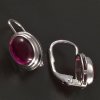 Stříbrné oválné náušnice s rubíny č. 2