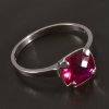 Stříbrný prsten broušený synt. rubín č. 1