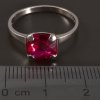 Stříbrný prsten broušený synt. rubín č. 2