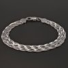Stříbrný splétaný náramek plochý č. 1