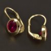 Kulaté zlaté náušnice s rubíny č. 2