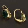 Zlaté náušnice broušené synt. smaragdy č. 2