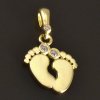 Zlatý lesklý přívěsek dětské nožičky č. 1