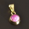 Zlatý přívěsek růžový synt. opál č. 1