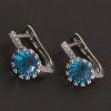 Stříbrné náušnice originální modrý zirkon č. 1