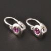 Stříbrné dětské náušnice rubín č. 1