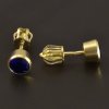 Peckové zlaté náušnice se safíry č. 2
