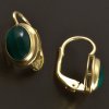 Zlaté náušnice přírodní malachit č. 2