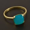 Zlatý prsten tyrkysový achát čtvercový č. 1