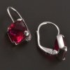Náušnice bílé zlato broušené rubíny č. 2