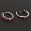 Stříbrné náušnice kroužky rubíny