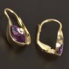 Zlaté náušnice s ametysty