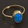 Zlatý prsten modrý opál