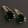 Zlaté luxusní náušnice smaragd a zirkony
