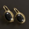 Zlaté náušnice černý onyx ovál
